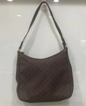 Gucci Canvas Brown Nylon Logo Print Leather Hobo Shoulder Tote Bag Purse thumbnail 1