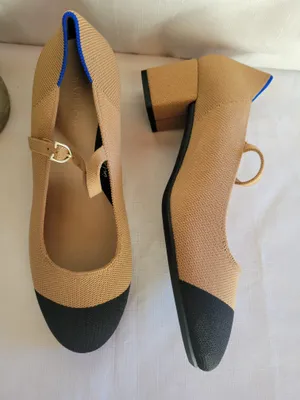 Rothy's Wome's Mary Jane Block Heel Pumps Camel Tan Size 9.5 thumbnail 1