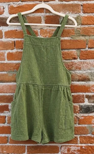 Zenana Olive Green Romper with Back Bow thumbnail 1