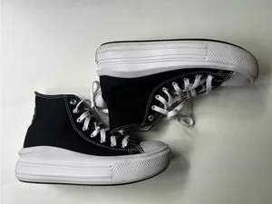 Converse Women’s Black and White Platform High Top Canvas Sneakers Size 8 thumbnail 4