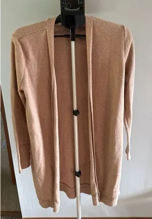 Loft Women's Tan Open Front‎ Long Cardigan Size Large thumbnail 1