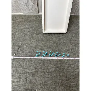 Layered Turquoise Bead Necklace w/ Silver Chain Adjustable Length Women Fashion thumbnail 5