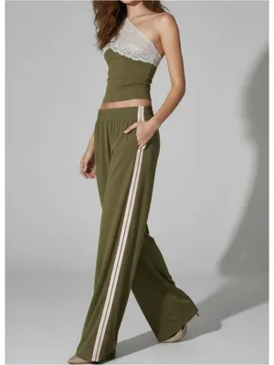 WITH JÉAN Romeo Track Pants, Khaki/Pink, Small thumbnail 2