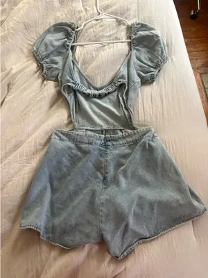 Light wash denim romper Blue Size M thumbnail 2