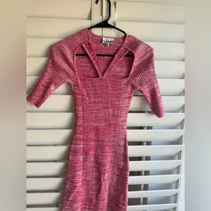Ganni Pink Strappy Knit Mini Dress sz S thumbnail 3