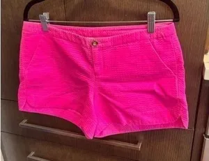 Lilly Pulitzer Textured Shorts barbie‎ pink 4" Pink Size 6 thumbnail 1