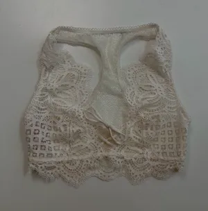 Victorias Secret Dream Angels Bralette Floral Lace Corset Unlined Ivory Cream thumbnail 1