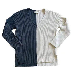 Abercrombie & Fitch Colored Blocked Plush Ribbed Knit Long Sleeve Sweater XS thumbnail 1