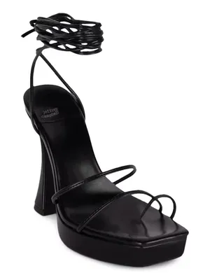 Jeffrey Campbell Primadonna strappy lace-up Platform block heels black size 9 thumbnail 2