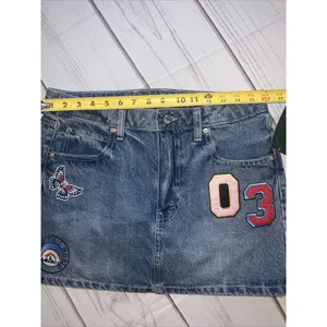 Wild Fable Denim Mini Skirt With Patches Women’s 8 NWT thumbnail 5