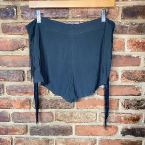 NWT Anthropologie Cleobella Black Fringed Alexa Shorts Women's Size Large thumbnail 5