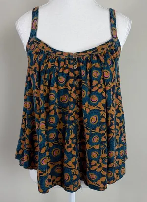 NWT Natural Life Flowy Boho Pleated Floral Print‎ Top Size XS thumbnail 1