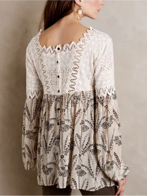 Anthropologie Floreat Cantata peasant blouse, eyelet detail, size 2 thumbnail 8