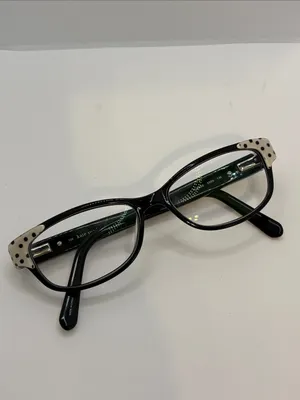 Kate Spade Eyeglasses Frames Only Alease 0X55 135 black white polkadot signature thumbnail 2
