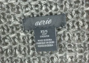Aerie Grey Chunky Open Knit Oversized Cardigan Sweater Size XS/S thumbnail 6