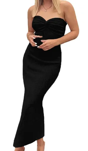 Twist Front Bodycon Dress Black thumbnail 2