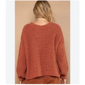 POL Chunky Knit Oversized Orange Sweater Size Small thumbnail 2