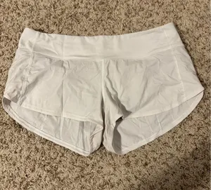 Lululemon white speed up shorts 2.5” No flaws Size 8 thumbnail 1