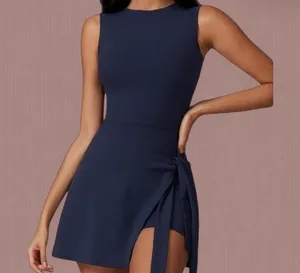 Amazon sports navy wrap dress Blue thumbnail 1