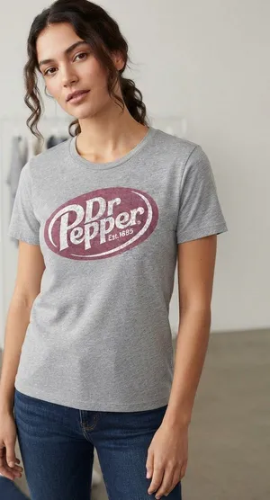 DR PEPPER Logo Graphic Tee M 20” p2p Heather Gray thumbnail 1