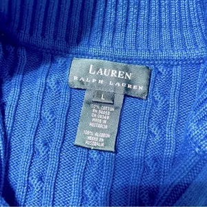 Vintage Y2K Ralph Lauren Gold Emblem Mockneck cable Knit Sweater size L thumbnail 7