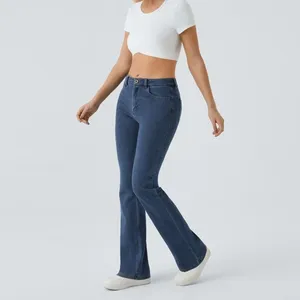 Halara Flex Blue Wash Stretch Mid-Rise Casual Ultra-Soft Bootcut Jeans Small thumbnail 2