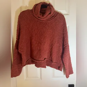 Free People Womens Big Easy Cowl Neck Pullover Sweater,‎ Coral, Medium thumbnail 2