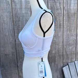 Adidas White Seamless Plunge Long Line Bralette Sports Bra Size S thumbnail 2
