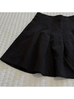 Alice + Olivia Black Employed Pleated Short Skirts A Line Sz 2 Women’s thumbnail 14