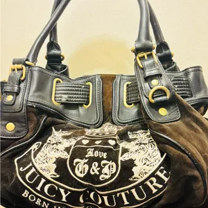 Juicy Couture Vintage Couture Daydreamer Bag Scottie Dog Brown Velour thumbnail 5