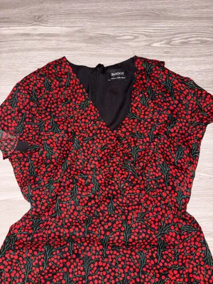 Bardot Black with Red Ditsy Mini Dress thumbnail 3