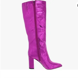 NEW INC Pink Snake Embossed Comfort Pointed Toe Block Heel Zip-Up Boot thumbnail 3