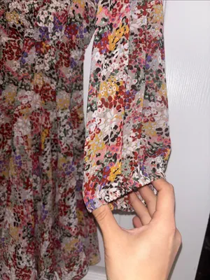 Entro Floral Print V-Neck Long Sleeve Dress Peasant thumbnail 5