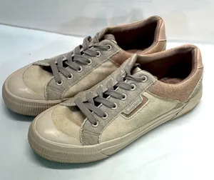 Rocket Dog Cherry Platform Sneakers Women 9.5 Beige/Pink Gray Laces Plush Foam‎ thumbnail 1