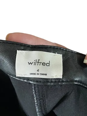 Wilfred Aritzia Melania Faux Leather Pants Black Size 4 Minimalist Classic Sexy thumbnail 3