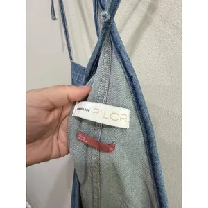 Anthropologie Pilcro Denim Overalls Medium Wash Distressed Button‎ Front Size 27 thumbnail 7