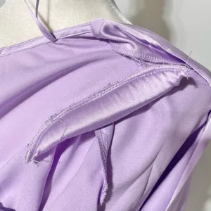 New Strut & Bolt Two Tone Satin Faux Wrap Long Sleeve Bodysuit Purple Size Large thumbnail 10
