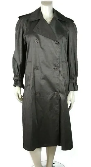 Womens Metallic Gray Trench Coat DECREE‎ thumbnail 1