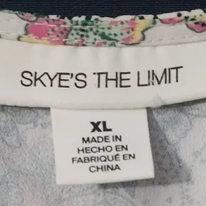 Skye's The Limit Womens Blouse Green Floral V-Neck Sleeveless‎ XL thumbnail 2