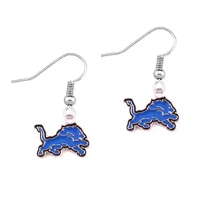 National Football League Blue Detroit Lions logo Earrings! thumbnail 1