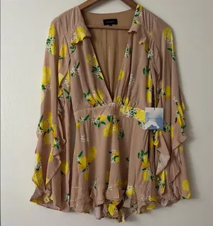 NWT Majorelle XS Devon Romper in Tan Lemon thumbnail 3