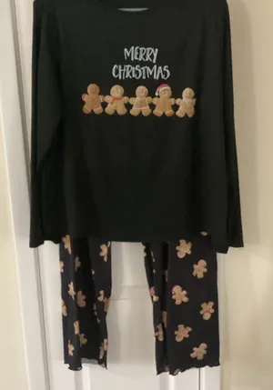 Women’s “plus” Christmas Pajamas - Black and Brown thumbnail 1
