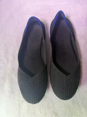 Rothy's Black Knit Ballet Flat with Blue Accent thumbnail 4