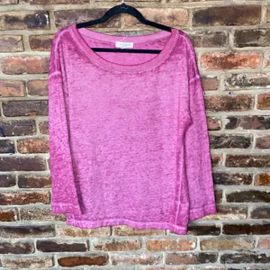 Treasure & Bond Fuchsia Pink Bell Sleeve Lightweight Sweatshirt Women's Medium thumbnail 2