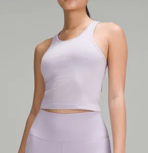 Lululemon PURPLE HIGH NECK EBB TO STREET TANK TOO CROPPED SIZE 4 thumbnail 1
