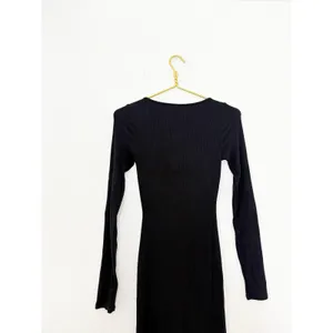 Skims Soft Lounge Maxi Dress Size Small Black Ribbed Long Sleeve Bodycon thumbnail 12