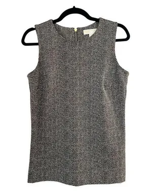 MICHAEL KORS Herringbone Brown Sleeveless Business Casual Top Sz M thumbnail 1