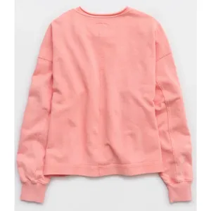 Aerie Vacay Crew Sweatshirt Wild Peach French Terry Oversized Top Small thumbnail 10
