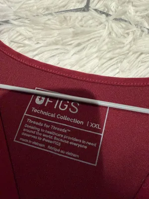 Figs Catarina Scrub Top in Burgundy XXL thumbnail 7
