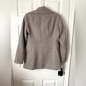 London Fog Wool Blend Pea Coat Women’s XS Taupe Lined Classic Winter Jacket thumbnail 5